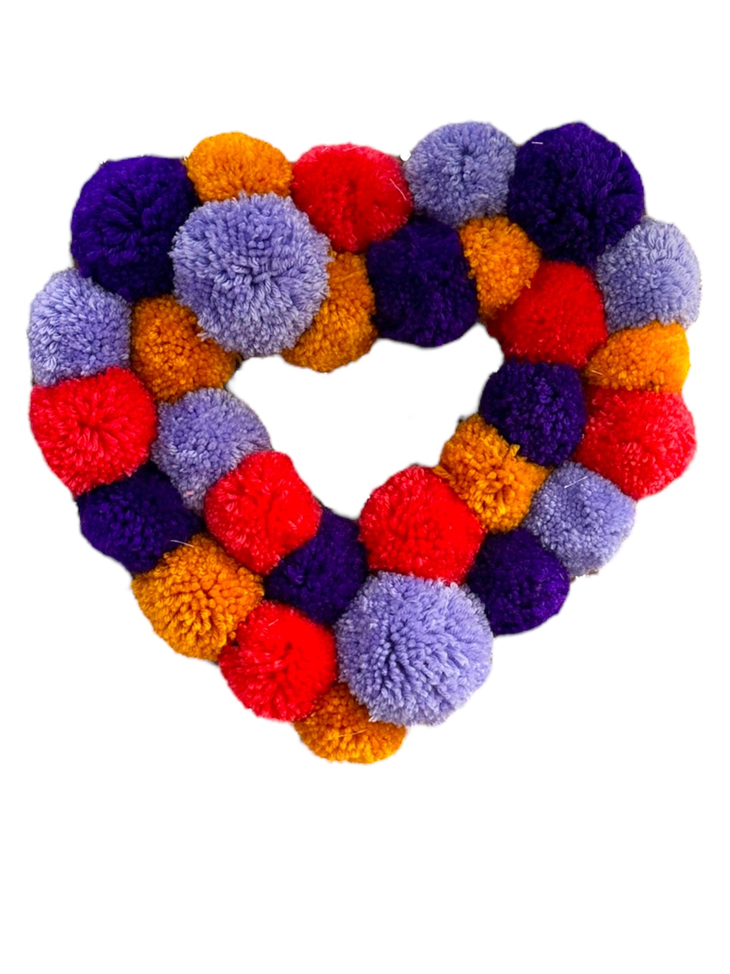 Heart Pom Pom Wreath