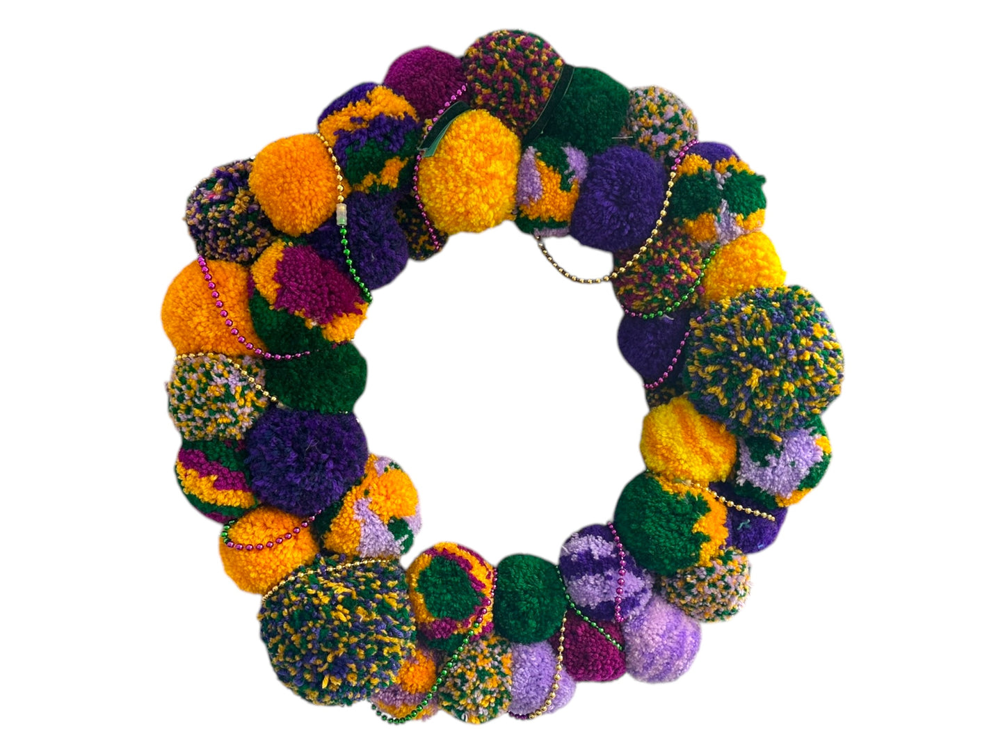 Large Mardi Gras Pom Pom Wreath