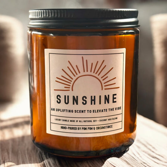 Sunshine candle in amber jar